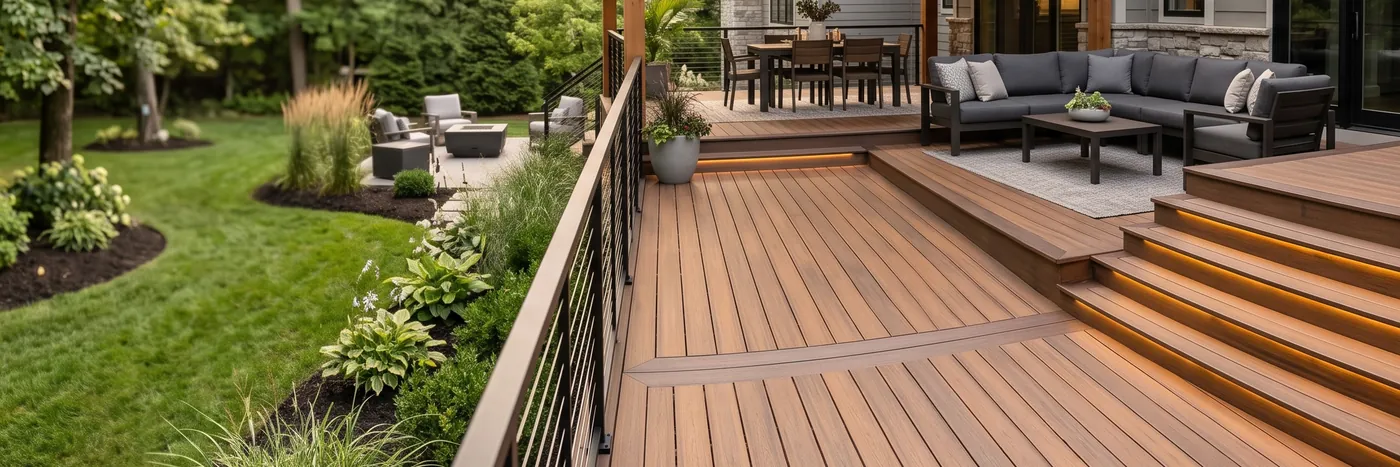 New multi-level composite deck under construction in Akron, Ohio