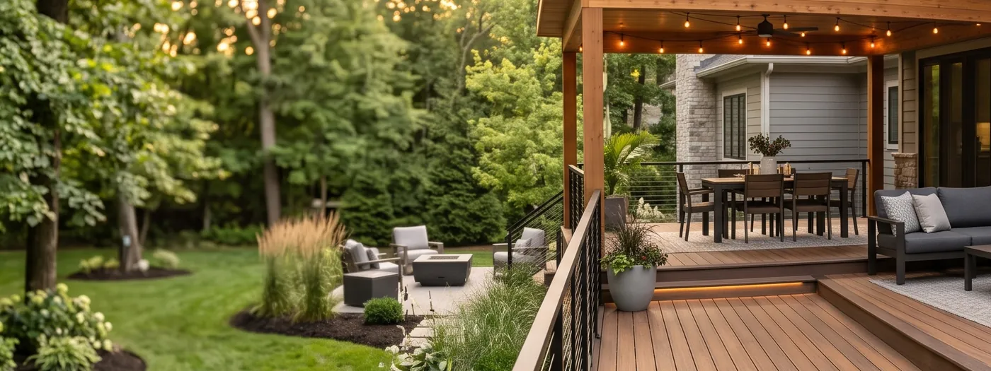 Deck railing and framing on an older Ohio deck